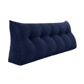 Triangular Reading Pillow Large Bolster Headboard Corduroy-Deep Blue